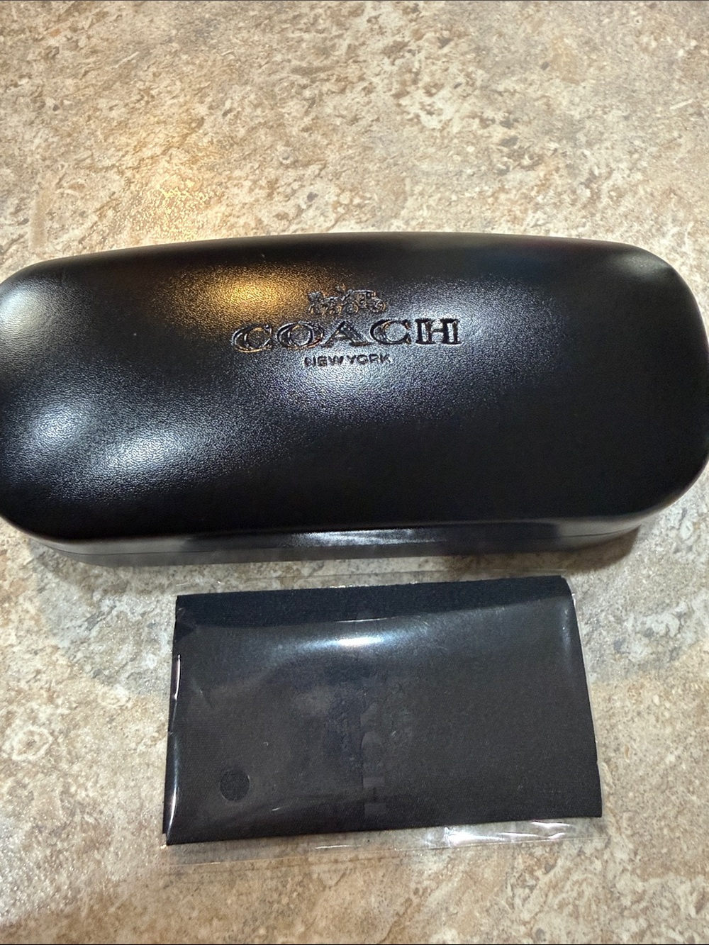 Coach Black Hard Sunglasses Case with Cloth Sleeve